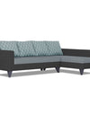 Adorn India Beetle Plus Blossom L Shape 6 Seater Sofa Set (Right Hand Side) (Black & Grey)