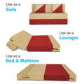 Adorn India Easy Desmond 2 Seater Sofa Cum Bed 4 x 6 (Red & Beige) (1 Year Warranty)