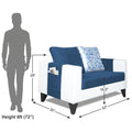 Adorn India Ashley Digitel Print Leatherette Fabric 2 Seater Sofa (Blue & White) (3 Year Warranty)