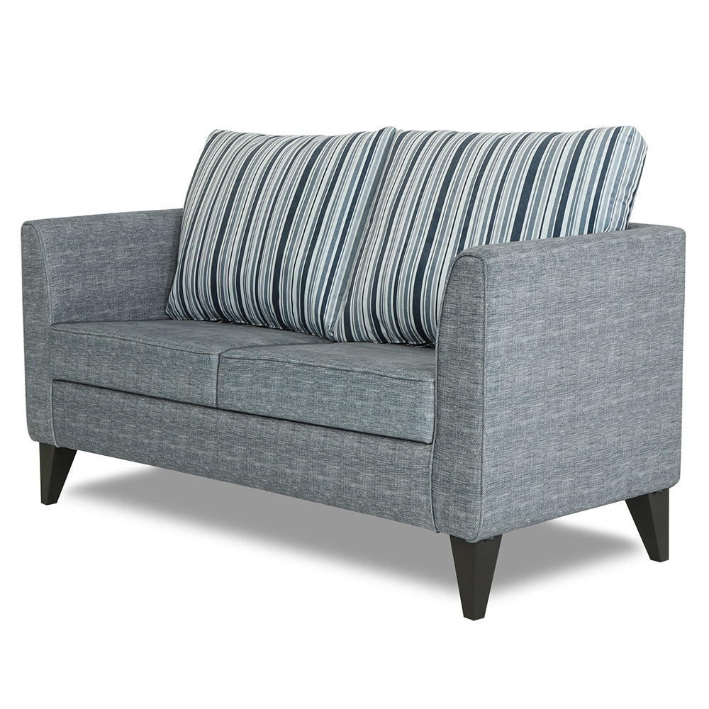 Adorn India Lawson Stripes 2 Seater Sofa (Grey)