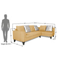 Adorn India Bryson L Shape 6 Seater Sofa Set Digitel Print (Right Hand Side) (Beige) (3 Year Warranty)
