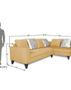 Adorn India Bryson L Shape 6 Seater Sofa Set Digitel Print (Right Hand Side) (Beige)