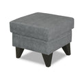 Adorn India Christopher 1 Seater Wing Chair Decent with Puffy (Grey)