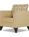 Adorn India Cortina Damask (3 Years Warranty) 1 Seater Sofa (Beige) Modern