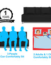 Adorn India Easy Alyn Plus Decent 3 Seater Sofa Cum Bed (5x6) (Black)