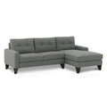 Adorn India Midas L Shape 6 Seater Sofa Set Right Hand Side (Grey) (3 Year Warranty)