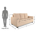 Adorn India Russell 3 Seater Sofa (Beige, Wood)