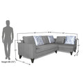Adorn India Bryson L Shape 6 Seater Sofa Set Digitel Print (Right Hand Side) (Grey) (3 Year Warranty)