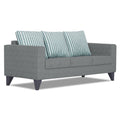 Adorn India Straight Line Plus Stripes 3 Seater Sofa (Grey) (3 Year Warranty)