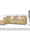 Adorn India Zink Straight line L Shape 6 Seater Sofa Rhombus Cushion (Left Side Handle)(Beige)