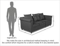 Adorn India Magnum 3 Seater Sofa (Dark Grey), Wood, Foam