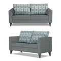Adorn India Cortina Damask 3+2+1 6 Seater Sofa Set with Centre Table (Grey) Modern