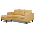 Adorn India Chandler L Shape 4 Seater Sofa Set Plain (Beige)