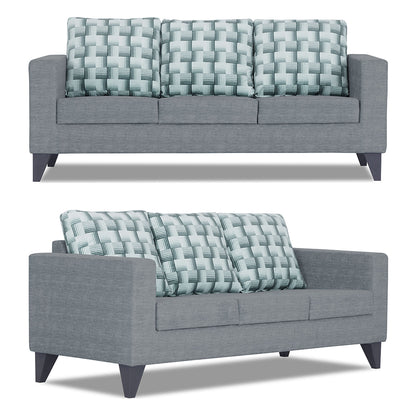 Adorn India Straight line Plus Bricks 3+2 5 Seater Sofa Set (Grey)