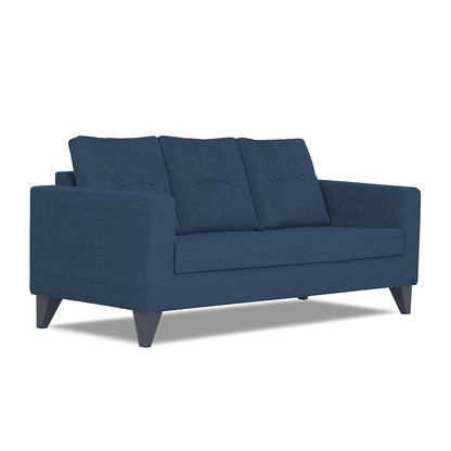 Adorn India Hallton Tufted 3 Seater Sofa (Blue)