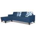 Adorn India Hallton L Shape 5 Seater Sofa Set Digitel Print (Left Hand Side) (Blue) (3 Year Warranty)