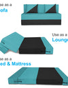 Adorn India Easy Desmond 2 Seater Sofa Cum Bed 4 x 6 (Aqua Blue & Black)