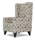 Adorn India Christopher 1 Seater Wing Chair Floral Print (Beige)
