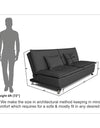 Adorn India Arden 3 Seater Sofa Cum Bed Fabric (Dark Grey)