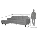 Adorn India Hallton Plain L Shape 6 Seater Sofa Set LHS (Grey) (3 Year Warranty)