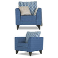 Tornado Bricks 3+1+1 5 Seater Sofa Set with Centre Table (Blue)