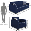 Adorn India Blazer 3-1-1 Five Seater Sofa Set (Blue, Wood)