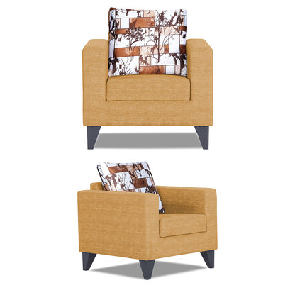 Adorn India Hallton Digitel Print Cushion 3-1-1 Five Seater Sofa Set (Beige)