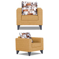 Adorn India Hallton Digitel Print Cushion 3+1+1 5 Seater Sofa Set (Beige) (3 Year Warranty)