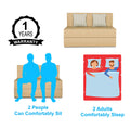 Adorn India Easy Alyn Plus Stripes 2 Seater Sofa Cum Bed (4X6) (Beige) (1 Year Warranty)