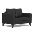 Adorn India Straight line Plus Leatherette 2 Seater Sofa (Black) (3 Year Warranty)