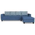 Raiden Damask L Shape 6 Seater Sofa Set with Center Table (Right Hand Side) (Blue)