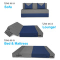Adorn India Easy Boom 2 Seater Sofa Cum Bed 4 x 6 (Blue & Grey, Foam) (1 Year Warranty)
