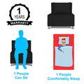 Adorn India Easy Alyn Plus Decent 1 Seater Sofa Cum Bed (2.5x6) (Black) (1 Year Warranty)