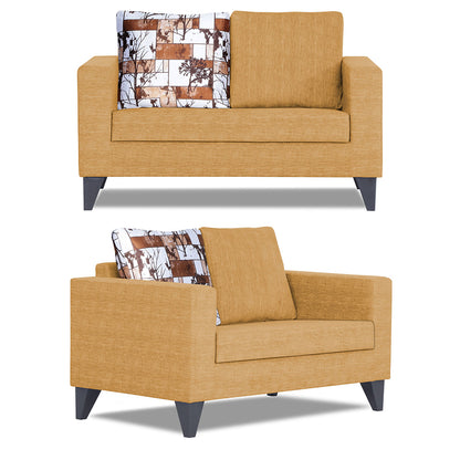 Adorn India Hallton Digitel Print Cushion 3-2 Five Seater Sofa Set (Beige)