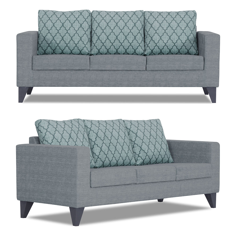 Adorn India Straight line Plus Blossom 3+1+1 5 Seater Sofa Set (Grey)