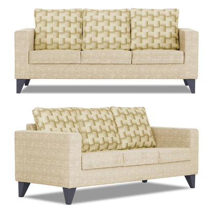Adorn India Straight line Plus Bricks 3+1+1 5 Seater Sofa Set (Beige)