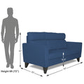 Adorn India Cardello 3 Seater Sofa (Blue) (3 Year Warranty)