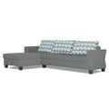 Adorn India Valencia Plus Bricks L Shape 6 Seater Sofa Set (Left Hand Side) (Grey)