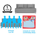 Adorn India Foam Easy Alyn Plus Decent 4 Seater Sofa Cum Bed (6X6) (Grey)(1 Year Warranty)