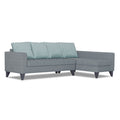 Adorn India Beetle Plus Stripes L Shape 6 Seater Sofa Set (Right Hand Side) (Grey) (3 Year Warranty)