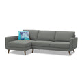 Adorn India Damian L Shape 6 Seater Sofa Set LHS (Grey) (3 Year Warranty)