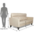 Adorn India Cardello 3 Seater Sofa (Beige) (3 Year Warranty)