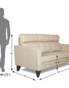 Adorn India Cardello 3 Seater Sofa (Beige)