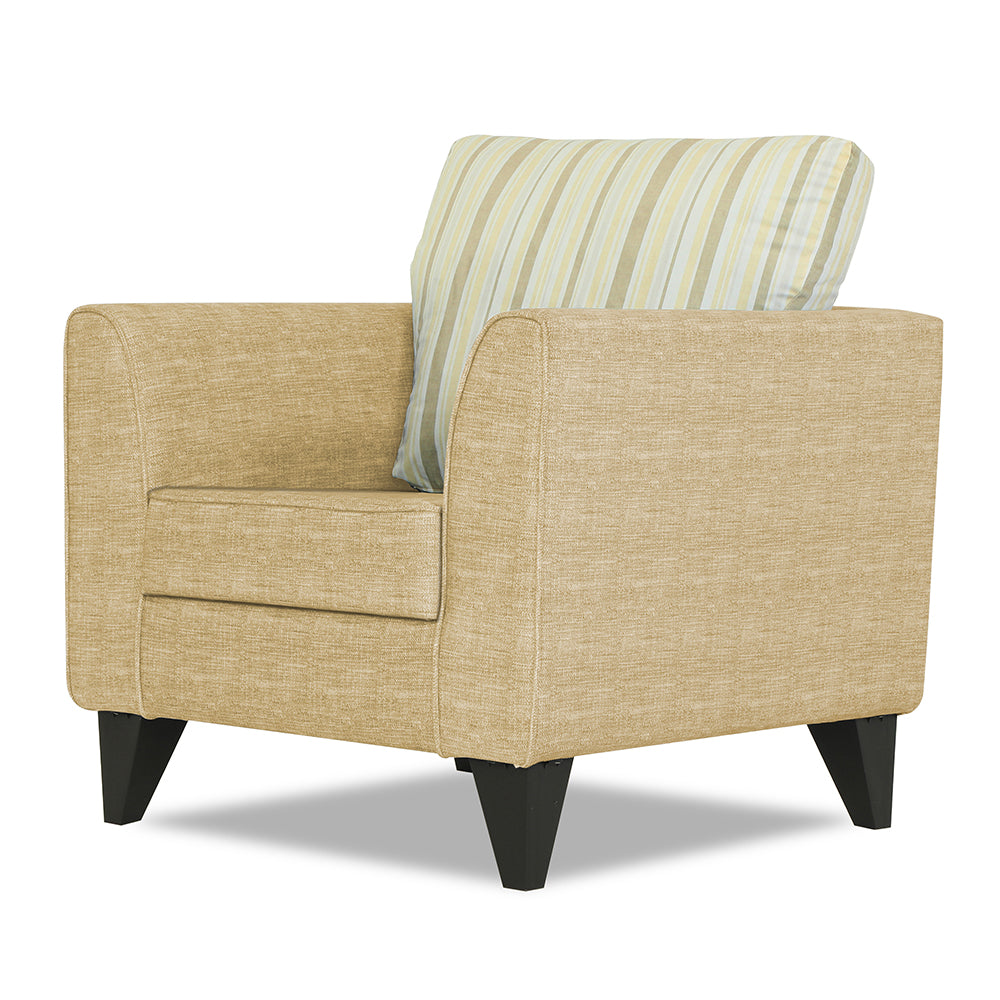 Adorn India Lawson Stripes 1 Seater Sofa (Beige)