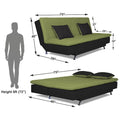Adorn India Aspen 3 Seater Sofa Cum Bed (Green & Black) (3 Year Warranty)