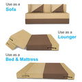 Adorn India Easy Desmond 3 Seater Sofa Cum Bed 5 X 6 (Brown & Beige) (1 Year Warranty)