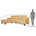 Adorn India Hallton Plain L Shape 6 Seater Sofa Set LHS (Beige) (3 Year Warranty)