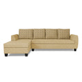 Raiden Bricks Premium L Shape 6 Seater Sofa Set with Center Table (Left Hand Side) (Beige)