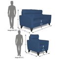 Adorn India Cardello 3-1-1 5 Seater Sofa Set (Blue) (3 Year Warranty)
