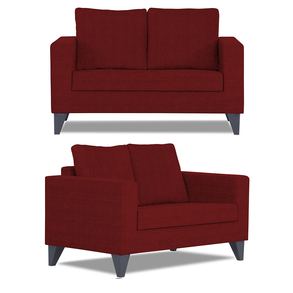 Adorn India Hallton Plain 3+2 5 Seater Sofa Set (Maroon)